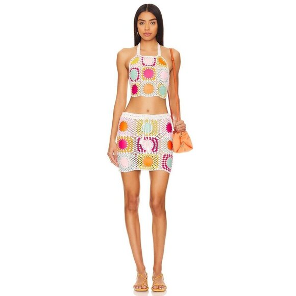 My Beachy Side Crochet Mini Skirt Multi Womens Size XL - Picture 2 of 9